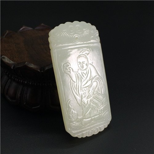 Chinese antique white jade carved Brand, (1 of 8)