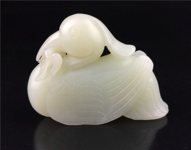 Chinese white jade carved Goose ,: Chinese white jade carved Goose , Measure(mm): 67 x 47 x 23, Weight(g): 97 .