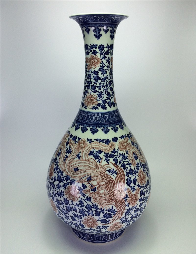 Qing Dynasty "QianLong"  Blue underglaze red  porcelain (1 of 5)