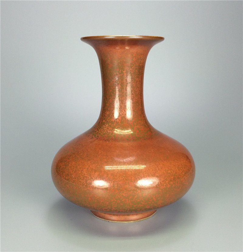 Qing Dynasty "YongZheng" red glaze porcelain vase (1 of 5)