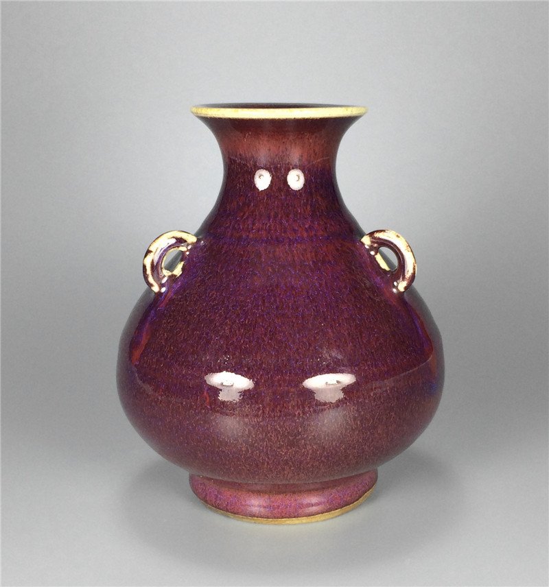 Chinese antique red glaze porcelain vase . (1 of 5)