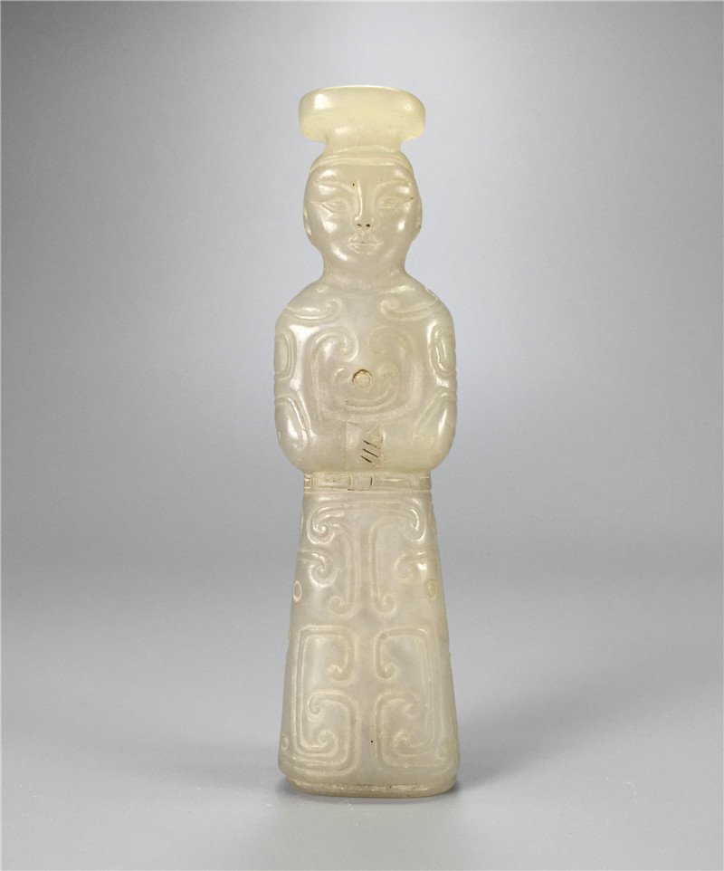 Chinese Qing Dynasty white jade carved figure. (1 of 4)