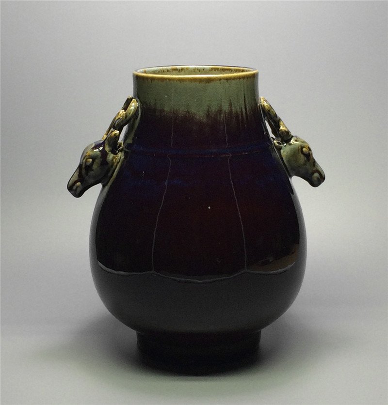 Chinese antique red glaze porcelain vase . (1 of 7)