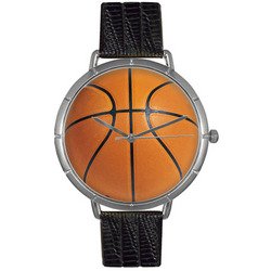 Basketball Lover Black Leather And Silvertone Photo Wat: Our Basketball Lover Watch features a basketball watch face and makes a unique gift for any Basketball enthusiast or basketball fan that loves the slam dunk, 3-pointer, and can't get enough hoops!Desi