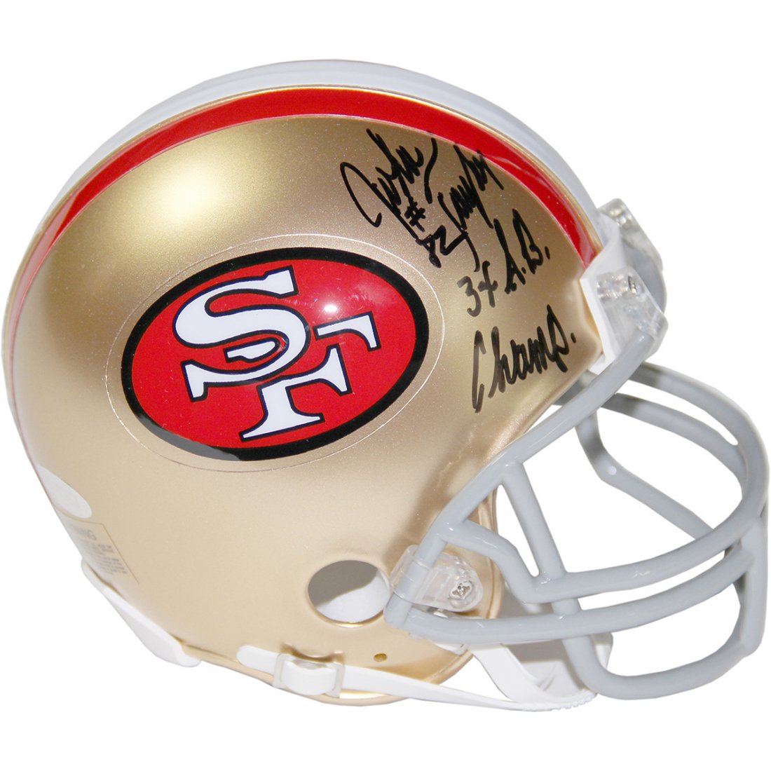 John Taylor Signed San Francisco 49ersMini Helmet w/ 3x: John Taylor Signed San Francisco 49ersMini Helmet w/ 3x SB Champs Insc