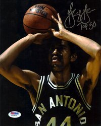 George Gervin San Antonio Spurs NBA Hand Signed 8x10 Ph: George Gervin known as the Iceman, played in both the American Basketball Association (ABA) and National Basketball Association (NBA) for the Virginia Squires, San Antonio Spurs, and Chicago Bulls. Ge