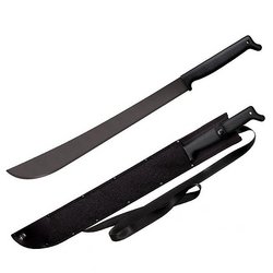 2 Handed Latin Machete, 21.00 in., Polypropylene Handle: Two handed Machete with a 21 in. blade made from 1055 Carbon steel with a anti-rust matte finish and no-slip, wear resistant handle. Overall length is 30 in. Sheath not included. AttributesHandle Mate