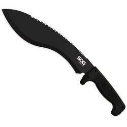 SOGfari Kukri Machete, Black Kraton Handle, Black Drop : The SOGfari machetes are exciting additions to the SOG family. One should not ponder whether they should have a machete, but should think about which size will work for them. Machetes are one of the m