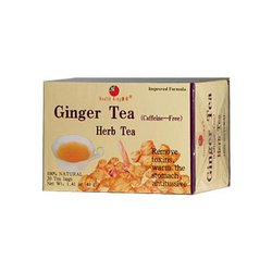Health King Medicinal Teas Ginger Herb Tea - Caffeine F: Improved Formula 100% Natural Remove toxins, warm the stomach, antitussive Ginger Tea (Caffeine-Free) Ginger Tea is an elegant and healthy beverage made of fresh ginger with other precious herbs. They