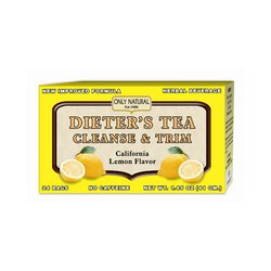 Only Natural Cleansing Diet Tea - Lemon - 24 Bags: Only Natural’s Dieter’s Tea contains mild herbal lubricants that ensure proper elimination of waste and reduces excessive water and fat buildup in the body. Our herbal diet tea’s lubricants may 