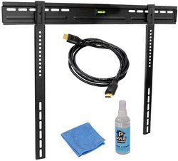 Super Slim Profile TV Wall Mount Fixed for 32 to 60 inc: Dimensions: 36.22 X 3.74 X 1.57HDMI Cable High Definition Screen Cleaner Super Slim Flat Panel TV Wall Mount Only 0.5 Inches From The Wall Easy Lock and Release System Including Integrated Bubble Leve