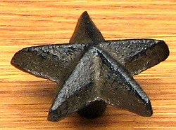 Star Drawer Pull Cast Iron Set/12: Star Drawer Pull Cast Iron Set/12Measures: Cast iron star drawer pull set of 12. Great for western dÃ©cor or anyone who likes stars. Knobs Measure: 1 3/4" H. x 1 3/4" W. X 1" D.