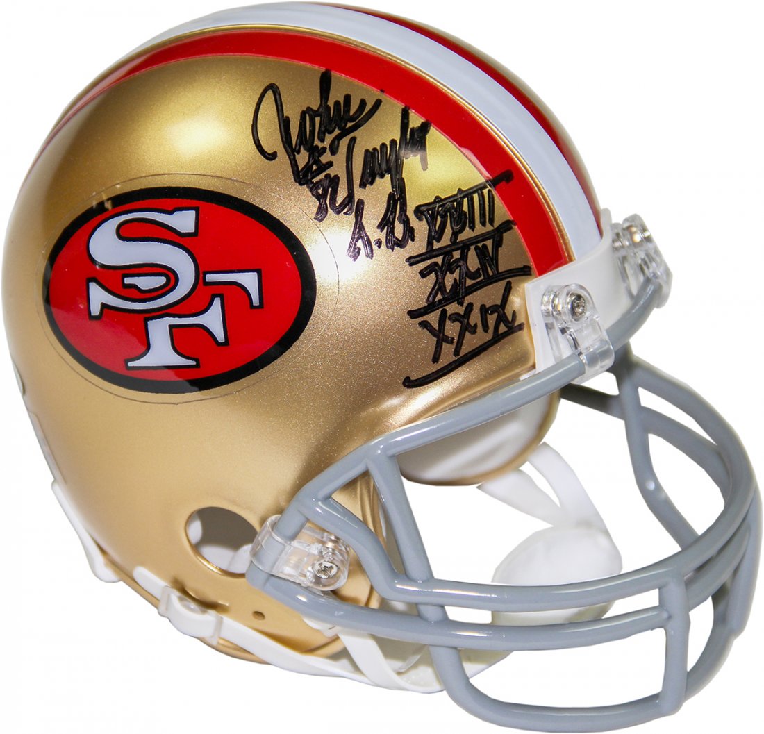 John Taylor Signed San Francisco 49ers Mini Helmet w/ S: John Taylor Signed San Francisco 49ers Mini Helmet w/ SB XXII, XXIV, XXIX Insc