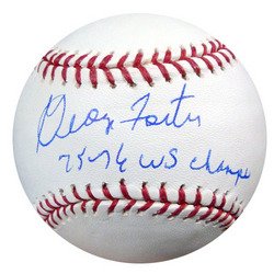 George Foster Cincinnati Reds Hand Signed Rawlings MLB : A 5-time All-Star (1976-79, 1981), Foster was a member of the 1970s Big Red Machine, leading the league in home runs in 1977-78, runs batted in from 1976-78, and OPS in 1977. In 1977, Foster hit 52 ho