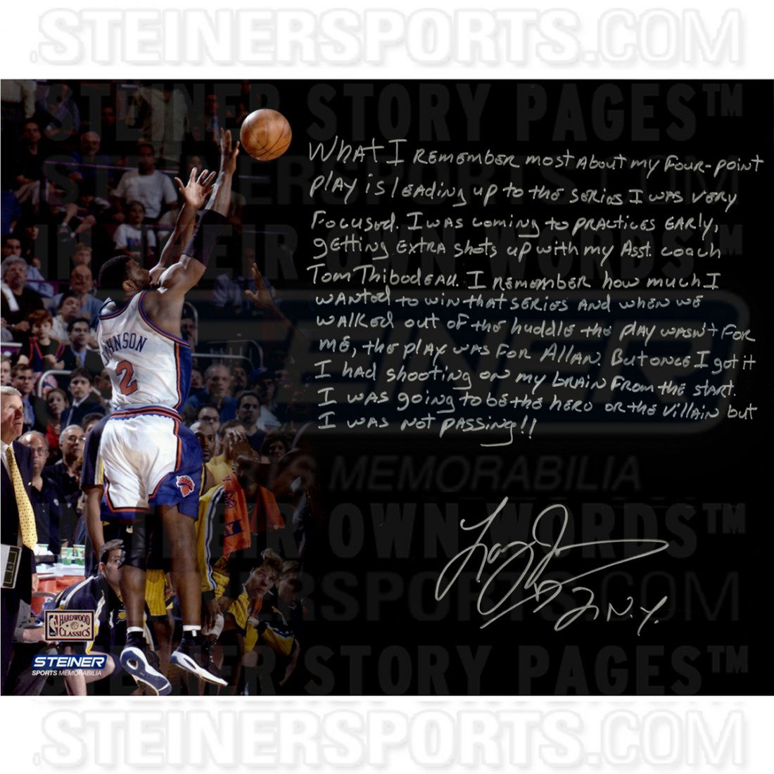 Larry Johnson Signed 4-point play 16x20 Story Photo: Larry Johnson Signed 4-point play 16x20 Story Photo