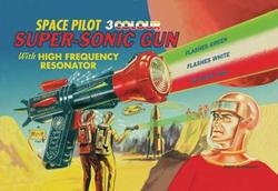Space Pilot Super-Sonic Gun 20x30 poster: Series: Robots, ray guns & rocket shipsArtist: UnknownPeriod: Source country: BritainSource Year: 1950The 1950's was a time of wonder and the universe was the focus of many young imaginations. Hollywo