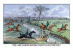 Hunters Clear the Ditch 24x36 Giclee: Series: DogsArtist: Henry Thomas AlkenPeriod: Source country: BritainSource Year: Henry Thomas Alken (1785 1851) was a British sporting artist who focused attention on hunting, coaching, racing and st