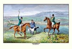 Horsemen Greeting 20x30 poster: Series: DogsArtist: Henry Thomas AlkenPeriod: Source country: BritainSource Year: Henry Thomas Alken (1785 – 1851) was a British sporting artist who focused attention on hunting, coaching, racing an
