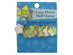 Large flower shell charms ( Case of 24 ): Colors: yellow, pinkMaterials: plasticFun charms like these deserve to be show-offs. Use these on jewelry or crafting projects and get a happy response from all who see them. This card features 8 char