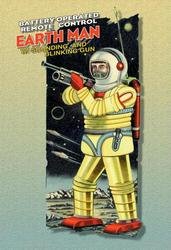Battery Operated Earth Man 20x30 poster: Series: Robots, ray guns & rocket shipsArtist: UnknownPeriod: Source country: JapanSource Year: 1950The 1950's was a time of wonder and the universe was the focus of many young imaginations. Hollywood