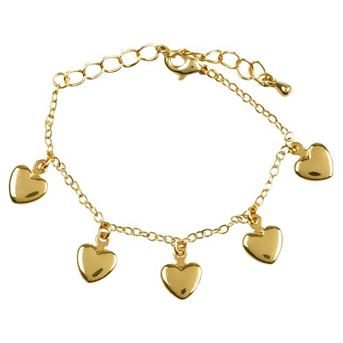 Gold Plated Brass Hearts Dangling On Gold Plated Brass : gold plated brass hearts dangling on gold plated brass chain, bracelet, 5" 1" The origin of the heart shape can be found with the pear shape diamond. If you look closely at the heart shape diamond, yo