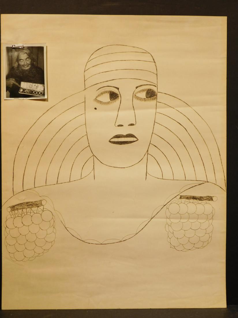 Lee Godie: Portrait drawing with Photograph (1 of 9)