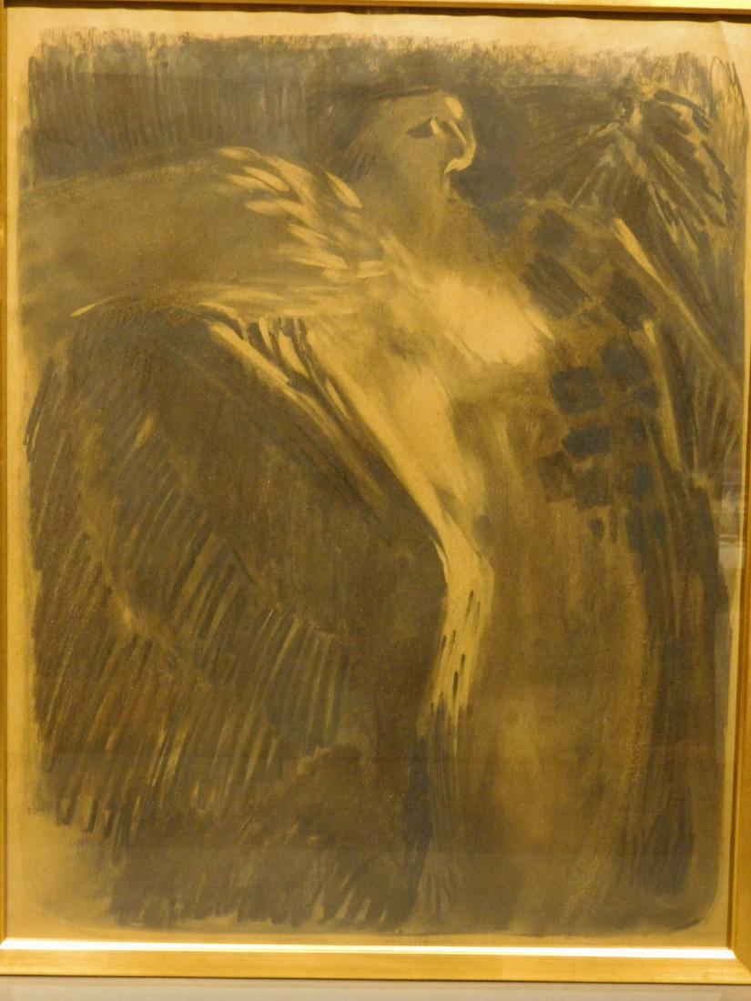 John Thompson: Legendary Figure: John Thompson: Legendary Figure, charcoal on paper, unsigned, framed Size: 27.5x22 in. frame