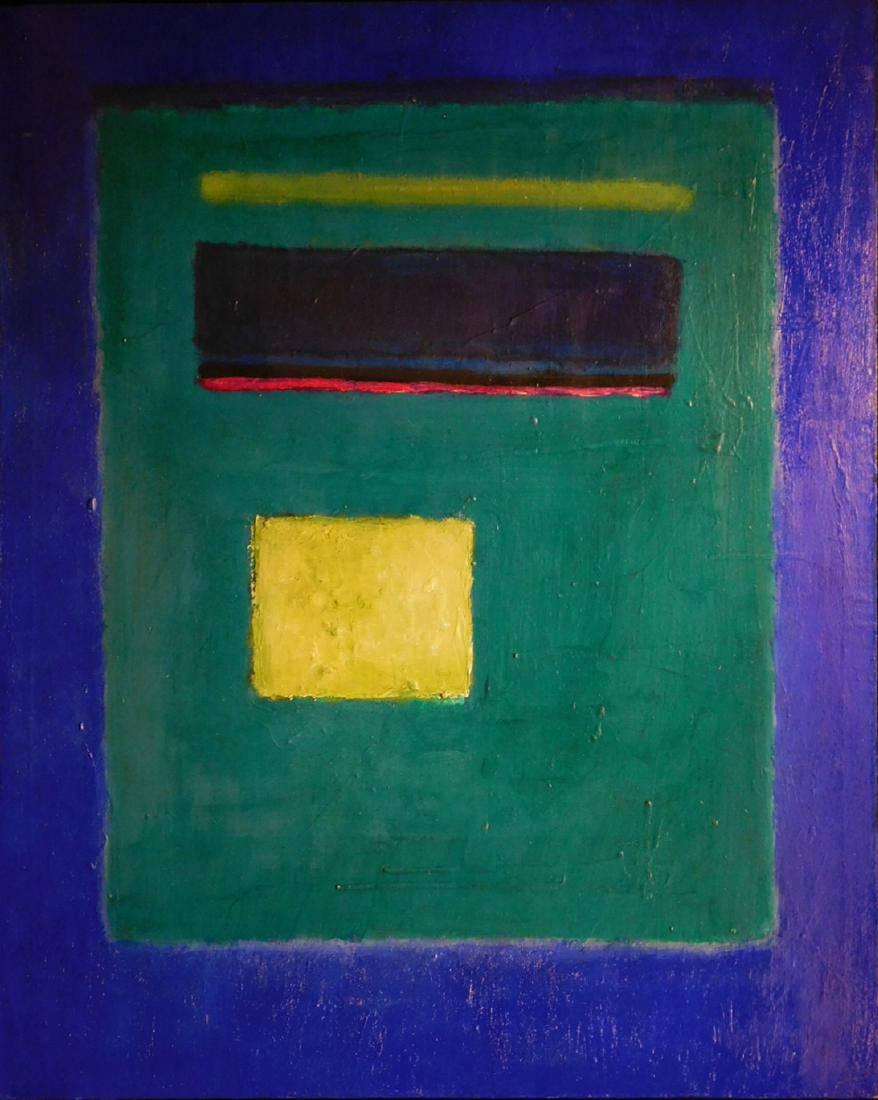 Mark Rothko: Blue Square, 1948: Mark Rothko (1903-1970)(Attributed*, in the manner of the artist): Untitled (Blue Square), signed verso and dated 1948. Oil/enamel on canvas, framed. This painting is accompanied by a receipt dated 19