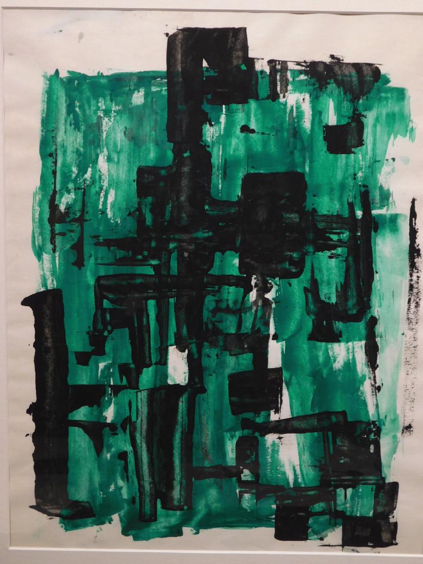 Bernard Segal: Abstract Composition: Bernard Segal: Abstract Composition, acrylic on paper, from estate of Bernard Segal, with artist's stamp, installed in presentation mat Dimensions: 22.5x19 in. mat Provenance: