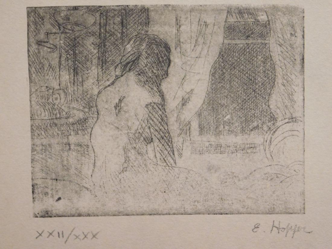 Edward Hopper: Woman By Window: Edward Hopper Attributed: Woman By Window, etching (bleached), signed. plate size approx.4x5 inches; paper size 8.12x11x88 inches. Unframed.