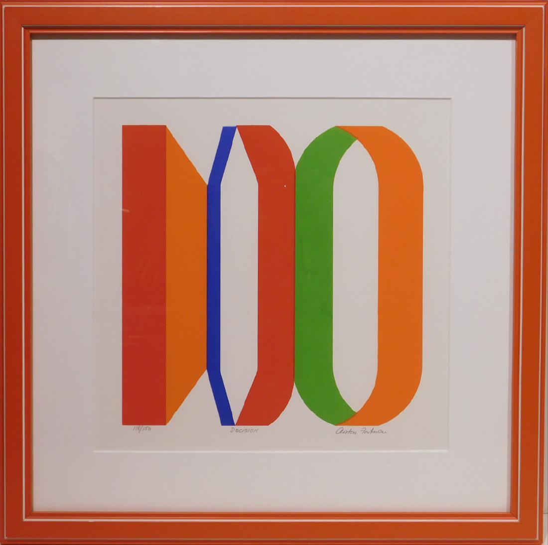 Anton Fortescu: Decision: Anton Fortescu: Decision, screenprint, pencil signed, titled and numbered 118/150, framed Dimensions: 20x20 in. frame.