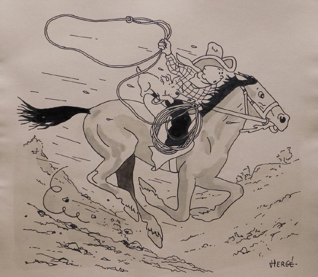 Herge: Tintin and Milou (Snowy) on Horseback (1 of 3)