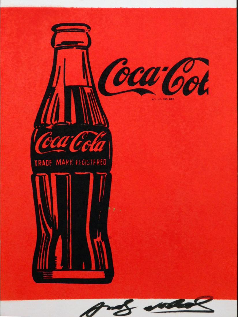 Andy Warhol: Coca-Cola Bottle: Andy Warhol (1928-1987): Coca-Cola Bottle, Mixed media (acrylic, ink, etc.) on paper, signed lower right and verso and stamped verso with Total Color, NY, numbered 28/300. Comes with certification of
