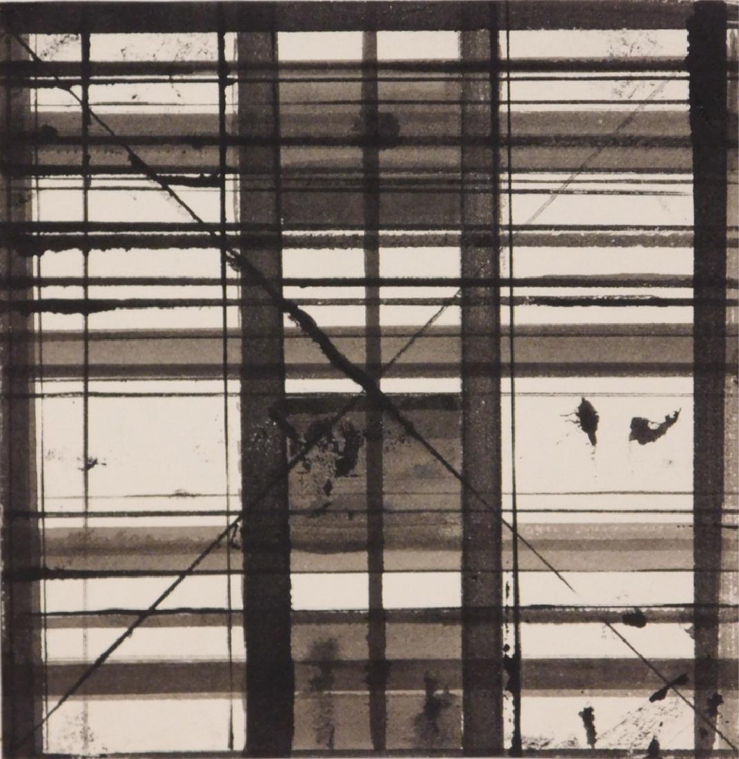 Brice Marden: Abstract Composition: Brice Marden (American, 1938-) attributed: ink and watercolor on paper , signed verso, unframed. Brice Marden is a painter who, like his contemporaries Agnes Martin and Robert Mangold, investigated th