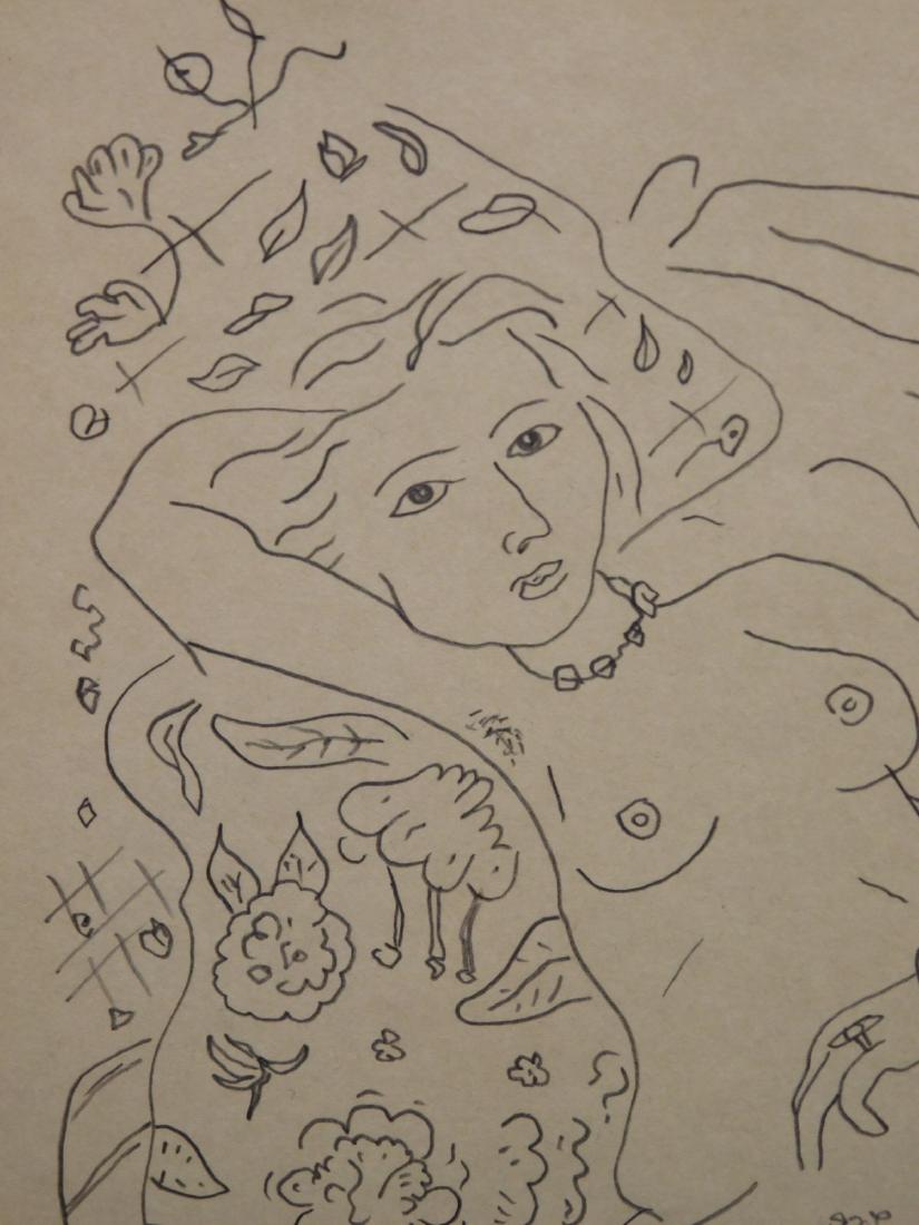 Henri Matisse: Reclining Woman: Henri Matisse (French, 1869-1954)Attributed: signed and dated lower left 36. Unframed 9.75 x 8 inches Private collection England, Estate of Silvio Aguayo Espejo Vina del Mar Chile