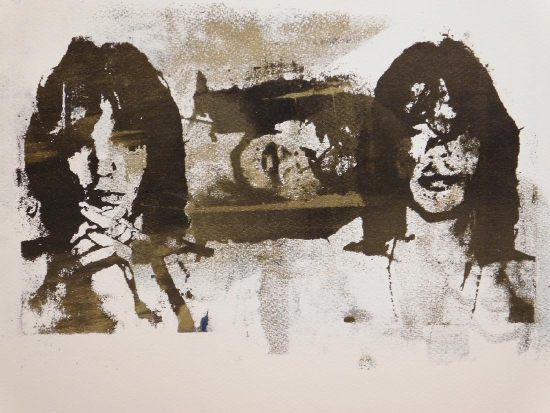 Andy Warhol: Multi Mick Jagger: Andy Warhol (American, 1928-1987) Attributed: Multi Mick Jagger, screen print with black and gold ink, signed, #3/10. 11.75x14.75 in. image, 21x24 in. frame