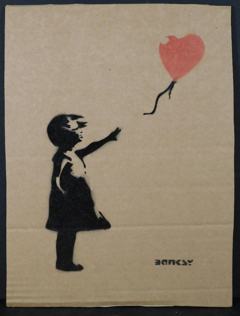 After Banksy: Balloon Girl on Cardboard (1 of 4)