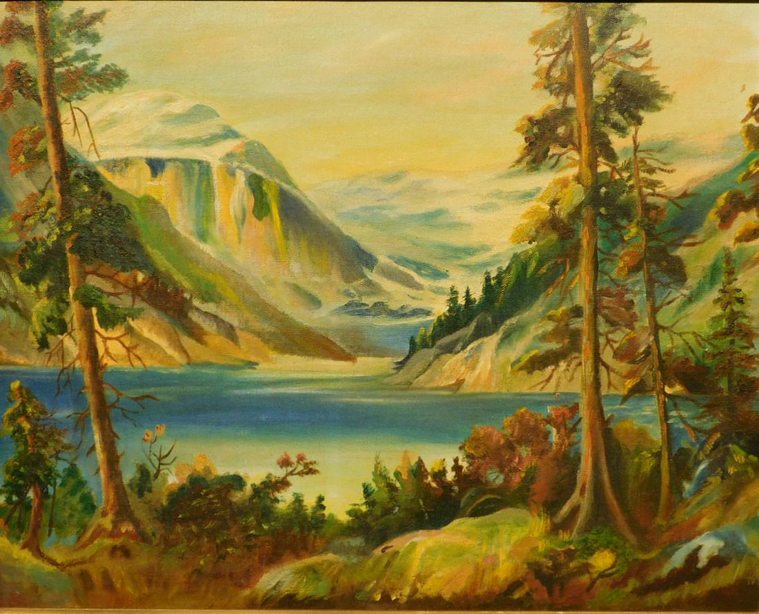 Mountain landscape Oil Painting c.1950 (1 of 9)