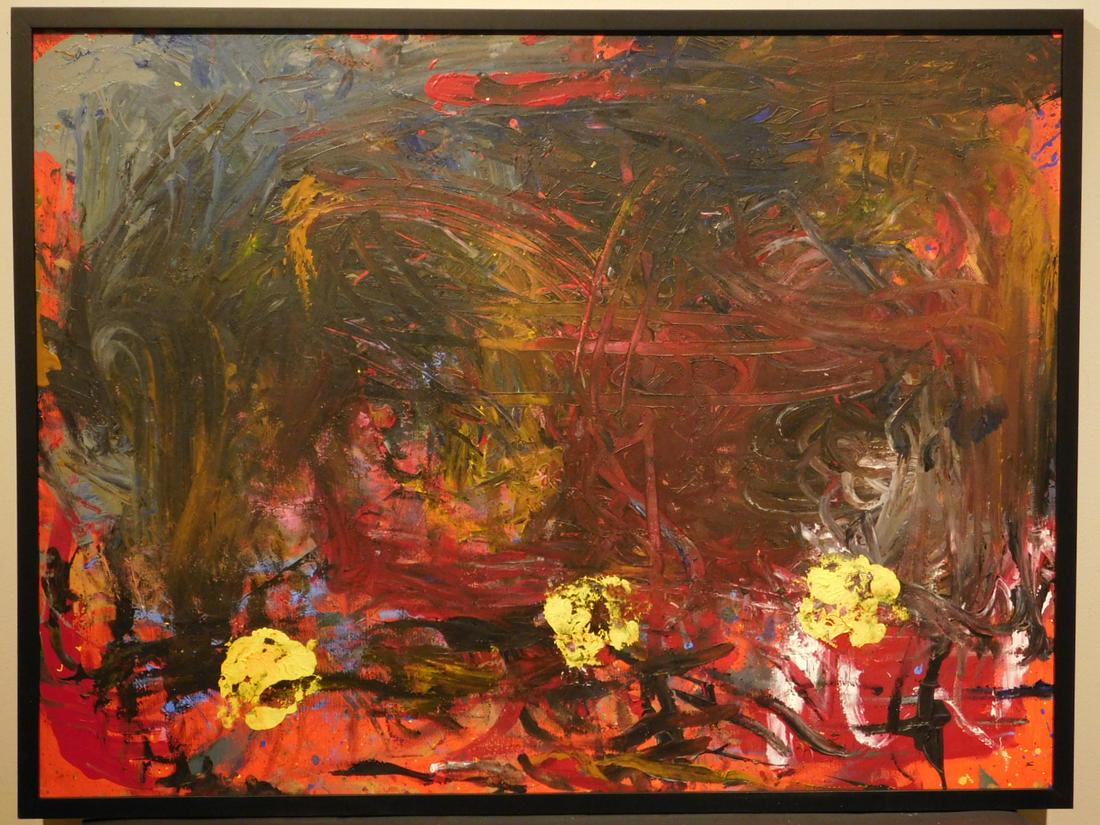 T.S.: Abstract Expressionist painting: T.S.: Abstract Expressionist painting, acrylic on canvas, '86 on back, signed, framed Dimensions: 31x41 in. frame Provenance: 31x41 in. framed