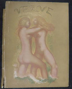 After Aristide Maillol: Verve Magazine Cover: After Aristide Maillol, (French 1861 - 1944): Verve Magazine Cover, Lithograph Printed by Mourlot and published in Paris by Teriade for Verve (Volume II, Number 5/6), in 1939. Verve was founded in