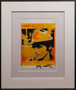 Andy Warhol: Dennis Hopper: Andy Warhol (American, 1928-1987)Attributed: Dennis Hopper. Mixed media (acrylic, silkscreen, ink) on paper signed lower right margin and verso, marked on reverse by reference numbers and