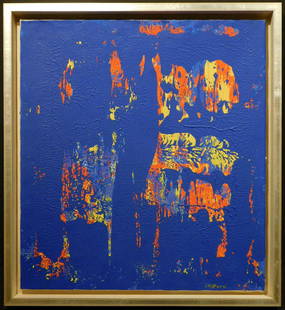 Clyfford Still: Abstract Composition: Clyfford Still (American, 1904-1980) Attributed/ manner of: Abstract Composition. Oil on canvas, signed lower right, framed. Clyfford Still was an American painter, and one of the leading figures in t