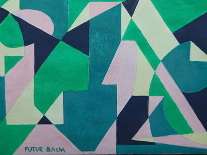 Giacomo Balla: Forze spaziali: Giacomo Balla (Italian, 1871-1958) Attributed: Forze Spaziali. Gouache on paper, signed Futur Balla lower left, unframed. Painted circa 1918-1920. Giacomo Balla was an Italian painter, art teacher