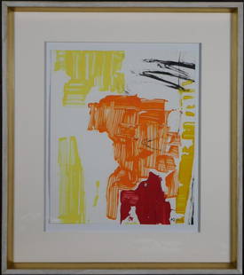Franz Kline: Abstract Composition: Franz Kline (American, 1910-1962)Attributed: Abstract Composition, acrylic on paper, signed lower right. Framed. Very good condition. Note: The Phillips 11/15.2017 sale of 20th Century &