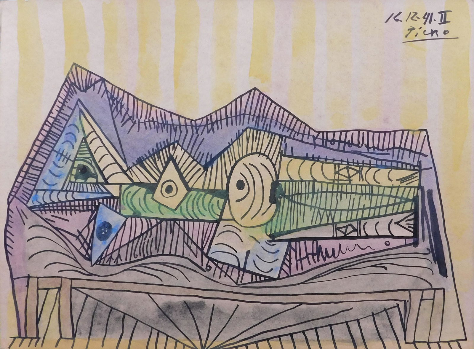 Pablo Picasso: Cubist Figure of a Woman on a Bed (1 of 9)