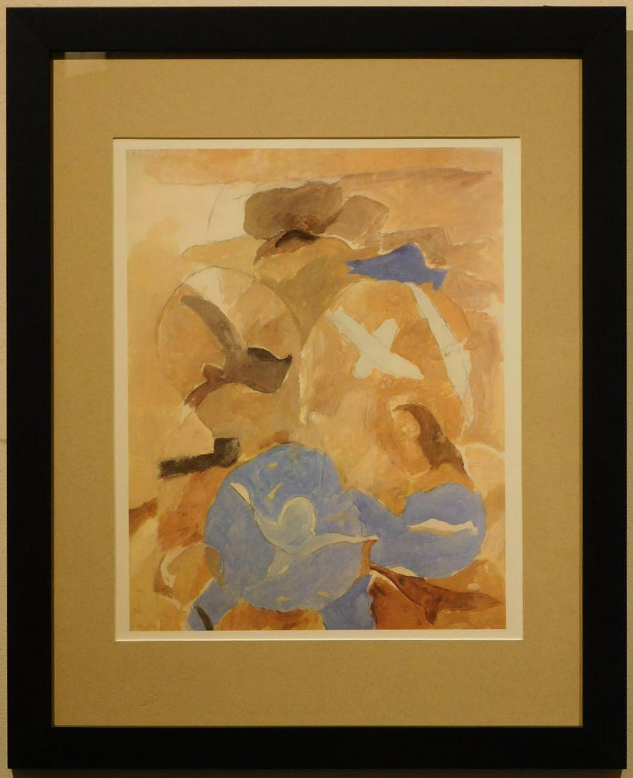 Georges Braque: Sky and Bird from Derriere le Miroir: Georges Braque (French, 1882-1963): Sky and Bird from Derriere le Miroir, offset lithograph printed by Derriere le Miroir #116, unsigned, framed. Georges Braque was most well known for being the found
