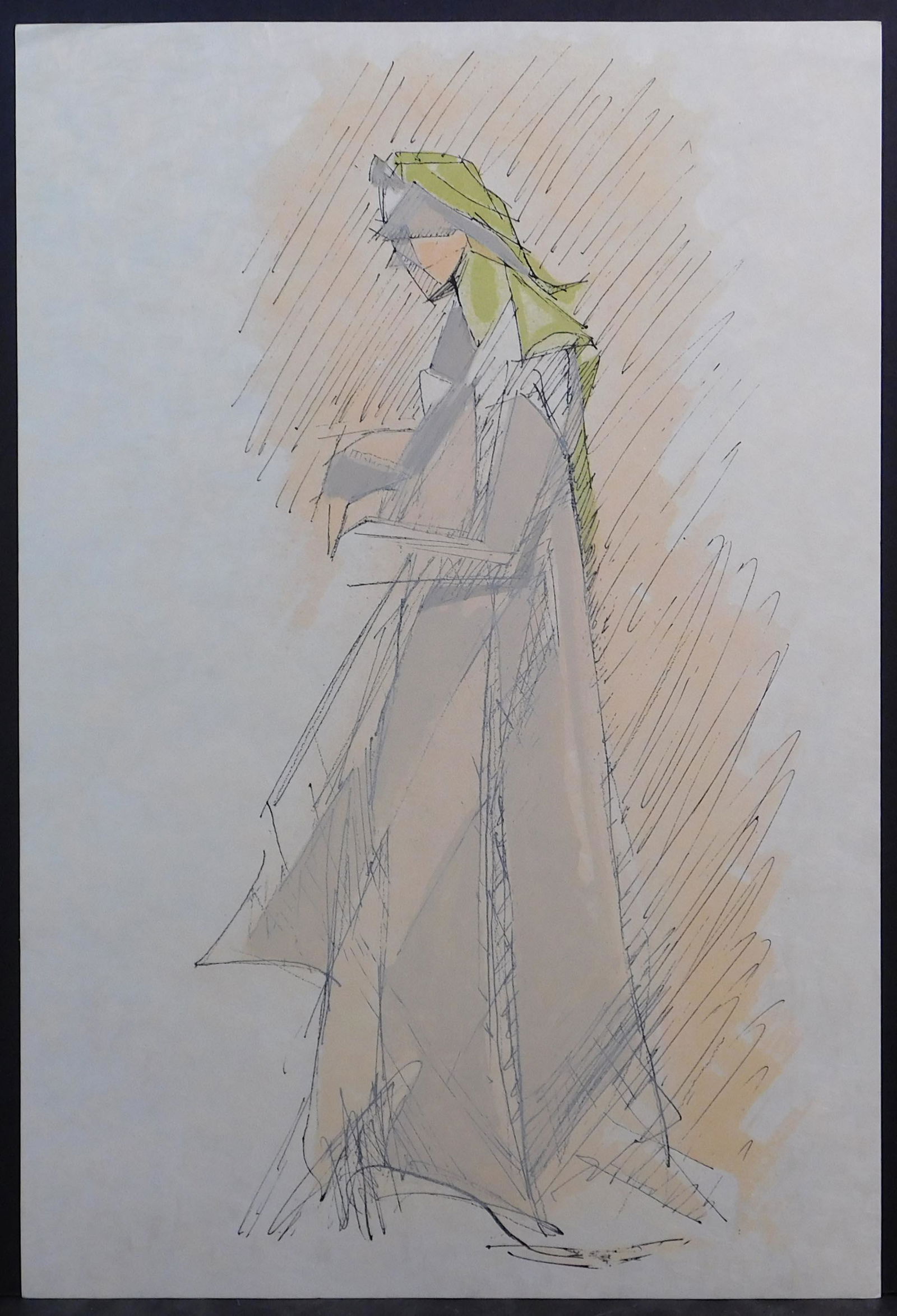 Jacques Villon: Woman in Robes: Jacques Villon (Gaston Duchamp) (French, 1875-1963): Woman in Robes, 1963. Etching on Japan paper, unsigned. Verso is marked in pencil, J. Villon App 85. Artist's proof from the Grand Testament of Vil