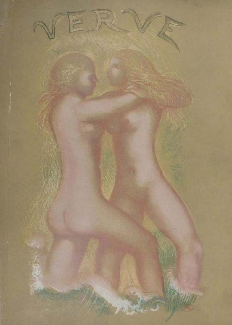 Aristide Maillol: Verve Magazine Cover: Aristide Maillol, (French 1861 - 1944): Verve Magazine Cover, Lithograph Printed by Mourlot and published in Paris by Teriade for Verve (Volume II, Number 5/6), in 1939. Verve was founded in 1937 to s