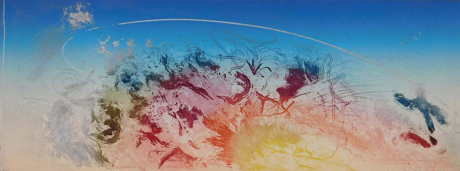 Sam Scott: Dream of the Wild Horses II: Sam Scott (American, 20th Century): Dream of the Wild Horses III, 1984. Etching, signed, dated, titled, and numbered (23/50) below. Unframed. 16 x 30 inches unframed. Private collection. Good conditio