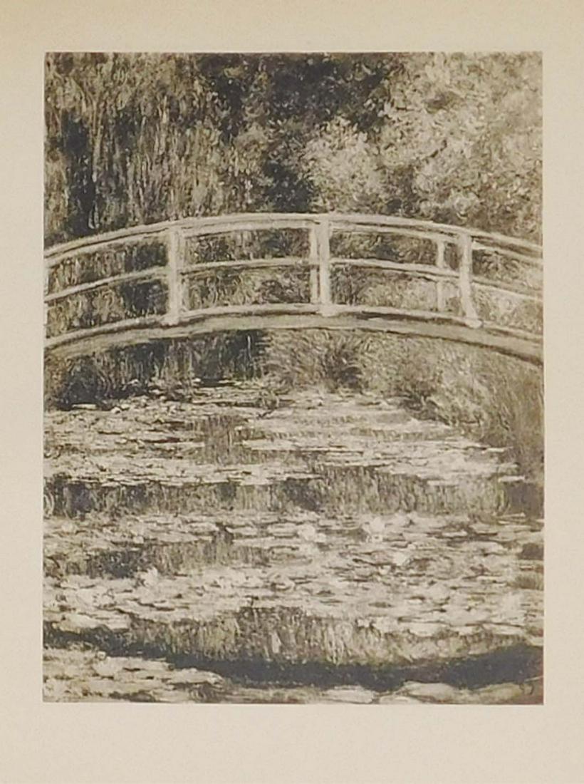 After Claude Monet: Le Point sur le Bains des Nympheas: After Claude Monet (French, 1840-1926): Le Point sur le Bains des Nympheas. Limited edition Collotype lithograph. From Claude Monet Sa Vie, Son Temps, Son Oeuvre. Published by G. Cres along with Gusav